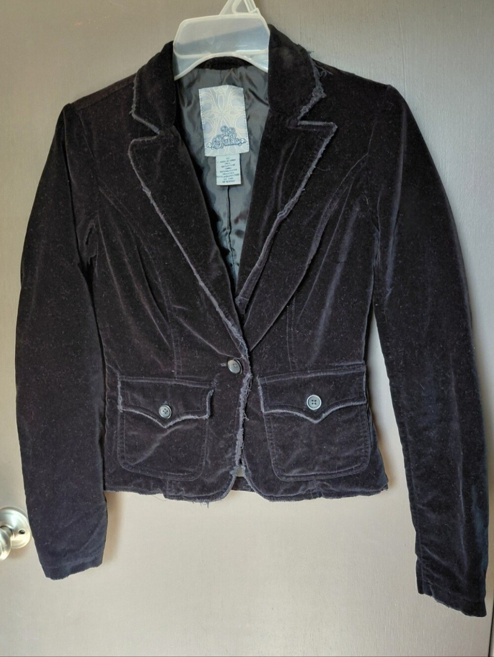 BB Dakota Black Velvet Tailored Blazer Jacket